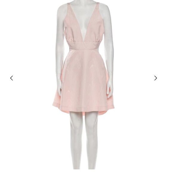 NWT LoveShackFancy Pink Plunge Mini Dress Bow Detail A Line Party Cocktail XL - Picture 2 of 6